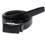 Curea din piele pentru barbati, catarama metalica fara ac, latime 3.5 cm, lungime reglabila, negru - LS244NNS