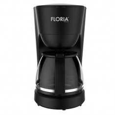 Aparat de facut cafea Floria, putere 600 W, oprire automata, vas de 1.2 litri, Negru