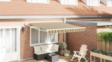 Marchiză retractabilă automată vidaXL Verde și Galben 300x250 cm
