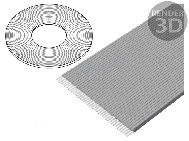 Cablu Bandă Neecranat Gri 0,635mm 40x30AWG 100FT