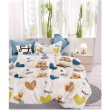 Lenjerie pat single,bumbac finet,4 piese,cearceaf cu elastic 140x200cm,cearceaf pilota 150x220cm,2 fete de perna 50x80cm-A1157