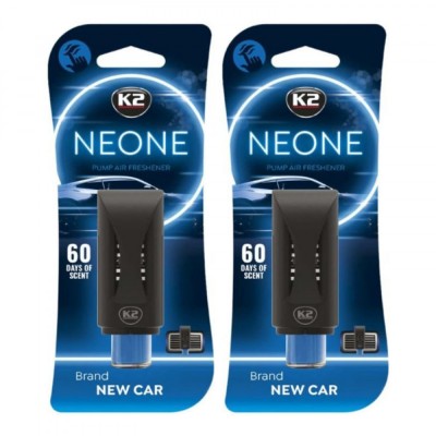 Pachet 2 x Odorizant auto grila ventilatie Puf-Puf K2 Neone New Car (Unisex) foto