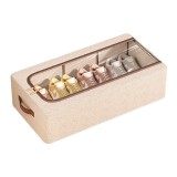 Cutie Depozitare cu Cadru Metalic, pentru Incaltaminte, Haine, Lingerie, Fermoar Calitativ, Fereastra Transparenta, Manere Laterale, 60 x 30 x 15 cm B