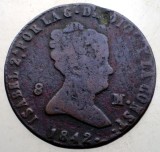 B.688 SPANIA ISABEL II 8 MARAVEDIS 1842 Aqueduct