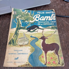 Felix Salten Bambi. Povestea unui pui de caprioara (carte veche cu ilustratii)