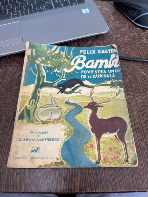 Felix Salten Bambi. Povestea unui pui de caprioara (carte veche cu ilustratii) foto