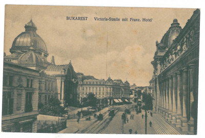 4369 - BUCURESTI, Victoriei street, Romania - old postcard, CENSOR - used - 1917 foto