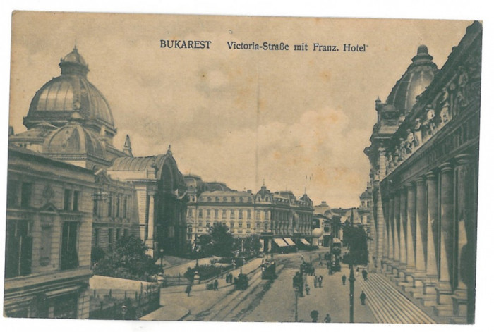 4369 - BUCURESTI, Victoriei street, Romania - old postcard, CENSOR - used - 1917