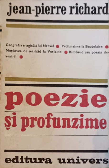 POEZIE SI PROFUNZIME-JEAN-PIERRE RICHARD