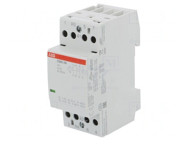 Contactor 4P 25A 24V NC NO x3
