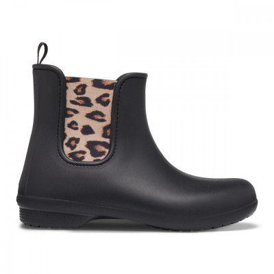 Cizme Crocs Freesail Chelsea Boot Negru - Leopard/Black foto