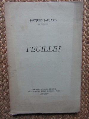 Jacques JAUJARD. Feuilles. Librairie Blaizot Paris 1974 foto