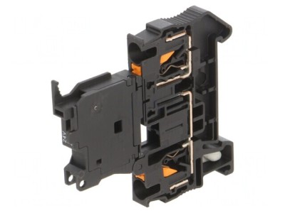Conector de &amp;Icirc;mbinare Șine 0,2-6mm2 2 Borne Negru PT foto