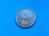 10 Francs 1977 Noua Caledonie-stare buna -RAR