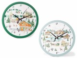 Cumpara ieftin Set 2 ceasuri Craciun masa, perete ceramica multicolora &Oslash; 25 cm