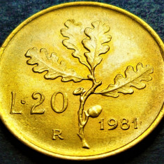 Moneda 20 LIRE - ITALIA, anul 1981 *cod 1218 A = UNC