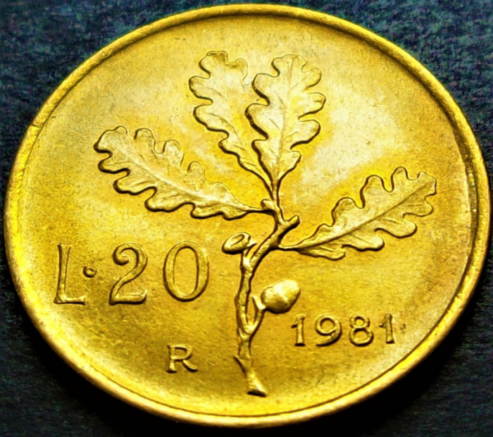 Moneda 20 LIRE - ITALIA, anul 1981 *cod 1218 A = UNC