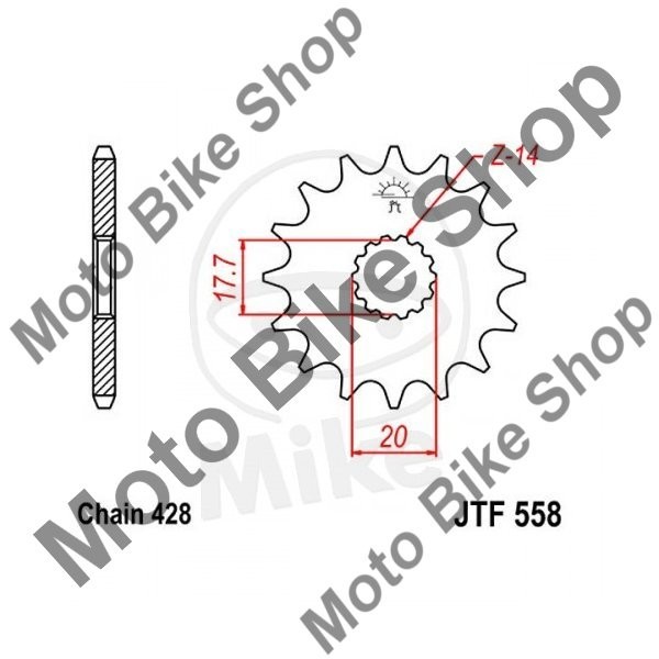 MBS Pinion fata 428 Z18, JTF558.18, Cod Produs: 7263973MA