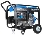Generator curent 4.1kw 4100W + pornire electrica la cheie + roti + maner 2x230V 12V motor pe benzina 10CP(TA4100D)