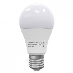 Bec Led E27, model glob A60, 12W=100W, 2700K, lumina calda, ore functionare 15.000