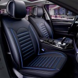 2 x LUX Huse Scaune pentru Masini Auto Universal Negru Albastru Piele