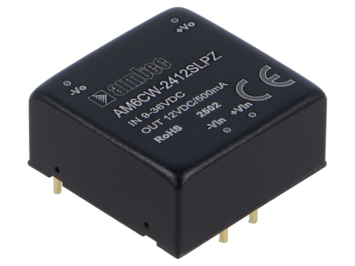 Convertor DC/DC 6W 9&divide;36VDC 12VDC