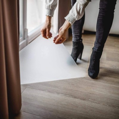 Covoras pentru protectie pardosea, 90x120cm, PVC flexibil, grosime 1.5mm, transparent mat foto
