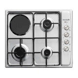 Plita Incorporabila Hausberg HB-562, Gaz/Electric, 4 Arzatoare, Inox, Argintiu, Aprindere Automata, Siguranta Gaz