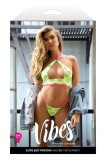 Set Lenjerie Fantasy Lingerie Cute But Psycho UV Reactive cu Halter si Chilot, Galben