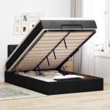 vidaXL Pat otoman cu saltea și LED-uri, negru, 120x190 cm, textil 3312376