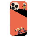 Husa compatibila cu Apple iPhone 15 Pro Max, Viceversa, model England ride minions , Silicon, TPU, Transparent, Carcasa