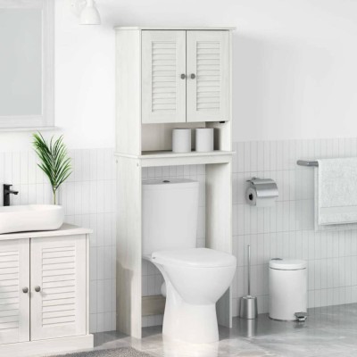 vidaXL Dulap pentru toaletă cu raft cu ușă VIGO Alb 60 x 27 x 161 cm 4019128 foto