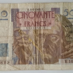 Bancnota Franta - 50 Francs 8-4-1948