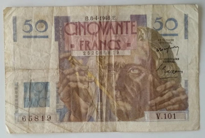 Bancnota Franta - 50 Francs 8-4-1948 foto
