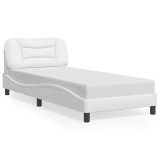 Cumpara ieftin Cadru de pat fara saltea, Hvar, alb, 90x200 cm, piele ecologica