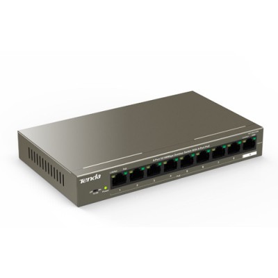 Switch 8 porturi PoE, 1 port uplink RJ45, 10/100Mbps - TENDA TND-TEF1109P-8-63W SafetyGuard Surveillance foto