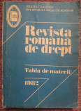 Revista romana de drept 1982, stare buna, 190 pagini