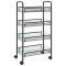 Carucior de bucatarie, 4 niveluri, negru, 46x26x85 cm, fier