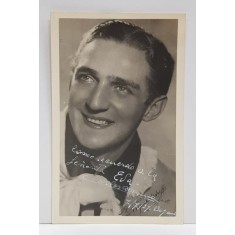 DEDICATIA ARTISTULUI CARLOS MORENO , FOTOGRAFIE TIP CARTE POSTALA , 7.07.1937
