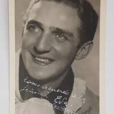 DEDICATIA ARTISTULUI CARLOS MORENO , FOTOGRAFIE TIP CARTE POSTALA , 7.07.1937