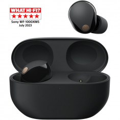 Casti Audio In-Ear Sony WF-1000XM5B, True Wireless, Bluetooth, Noise cancelling, Microfon, Autonomie de pana la 24 ore, Incarcare rapida, IPX4, Negru