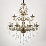Candelabru SANSSOUCI Royal 12xE14 Metal si Cristal Inaltime Reglabila Alama Antichizata