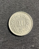 Moneda 20 rappen 1961 Elvetia