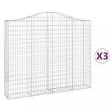 Cosuri gabion arcuite 3 buc, 200x30x160/180 cm, fier galvanizat