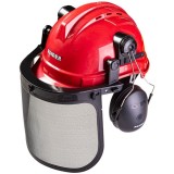 Raider 561301 - Casca de protectie viziera cu plasa si protectie urechi