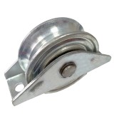 Rola metalica poarta, incorporata cu suport, diametru 70 mm, gri