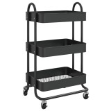 Cumpara ieftin Carucior, 3 niveluri, negru, 43x34x79 cm, otel