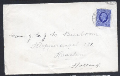 Great Britain 1937 Postal History Rare, Cover to Netherland Haarlem D.107 foto