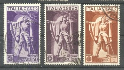 Italy 1930 Francesco Ferrucci, Airmail, Sass.A18/20, Mi. 342/344, used AM.131 foto