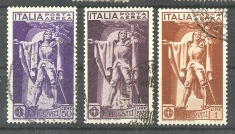 Italy 1930 Francesco Ferrucci, Airmail, Sass.A18/20, Mi. 342/344, used AM.131